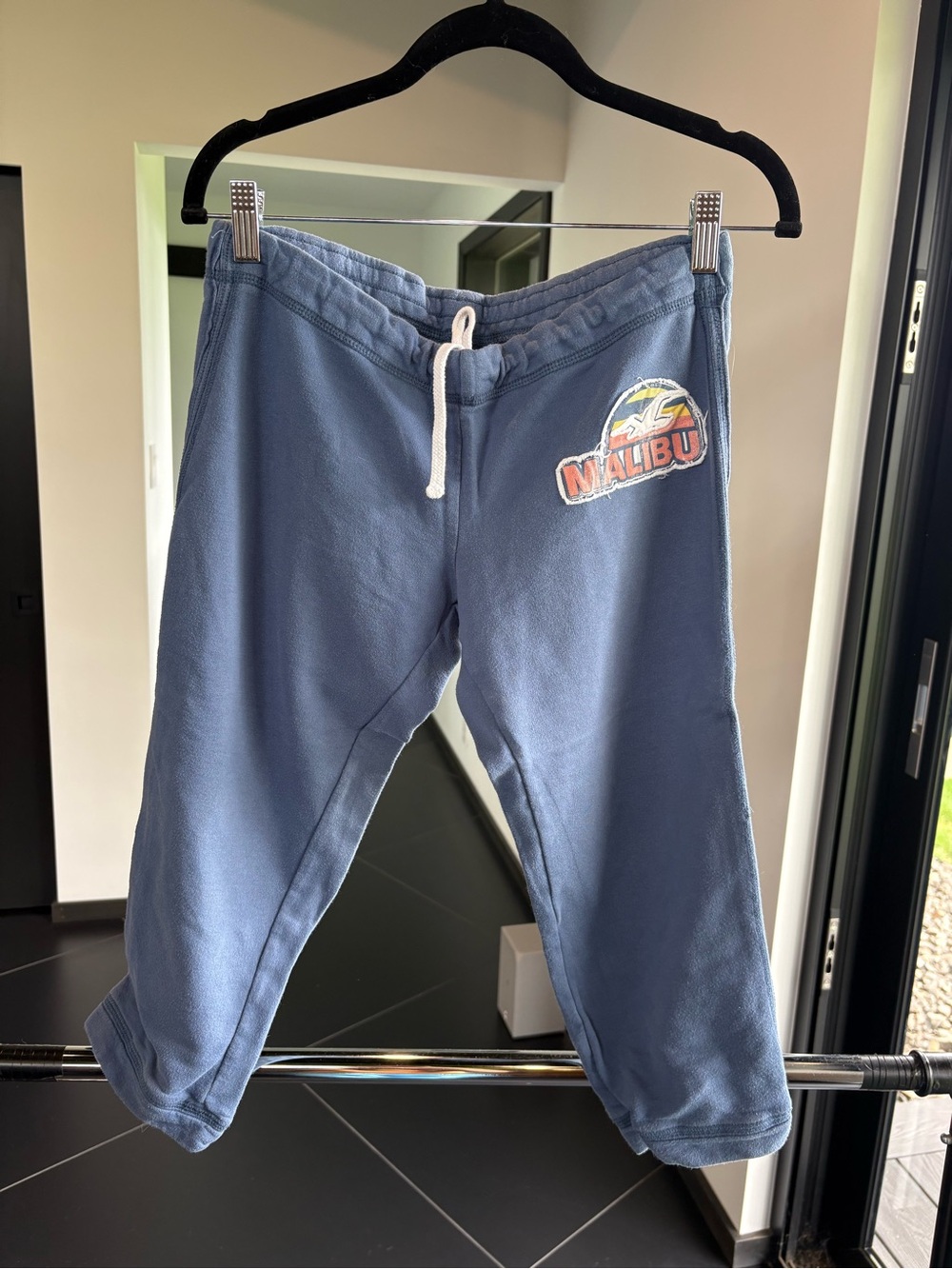 Vintage Y2K Hollister Blue Drawstring Sweatpants with Malibu Patch